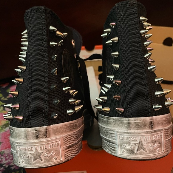 Converse Black Studded High-Top Sneakers - Picture 9 of 10